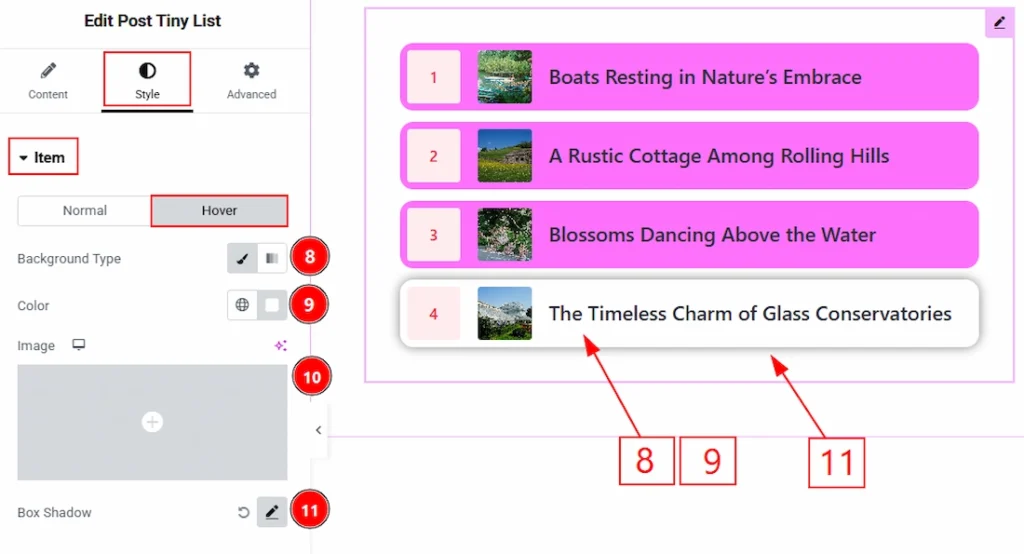 Style Tab Settings - Item Section 03