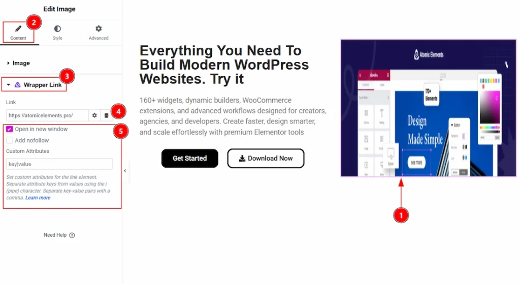 Using Wrapper Link in widgets