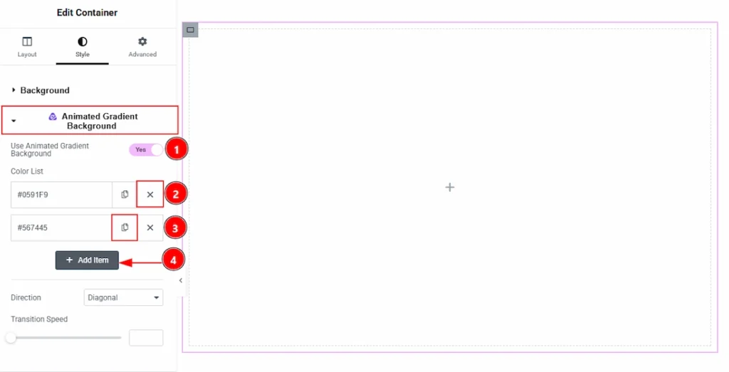 How To Use The Animated Gradient Background Extension By Atomic Elements - Using the Animated Gradient Background Extension 01