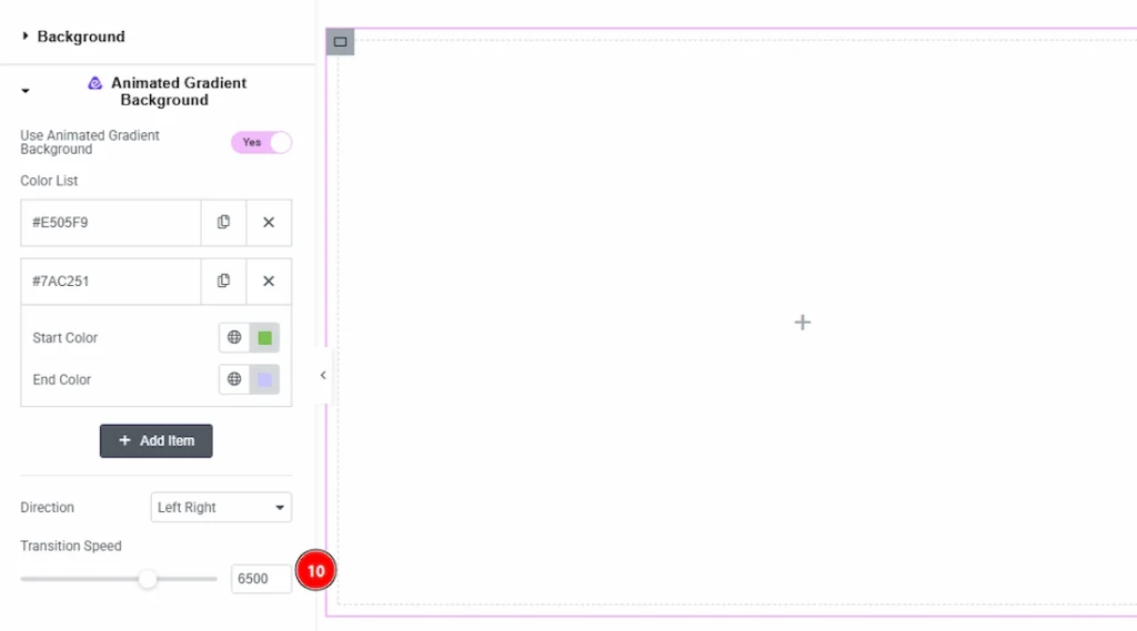 How To Use The Animated Gradient Background Extension By Atomic Elements - Using the Animated Gradient Background Extension 04